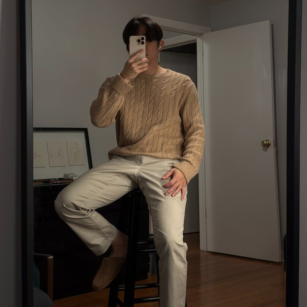 Polo Ralph Lauren / Beige / Knit Sweater / Large